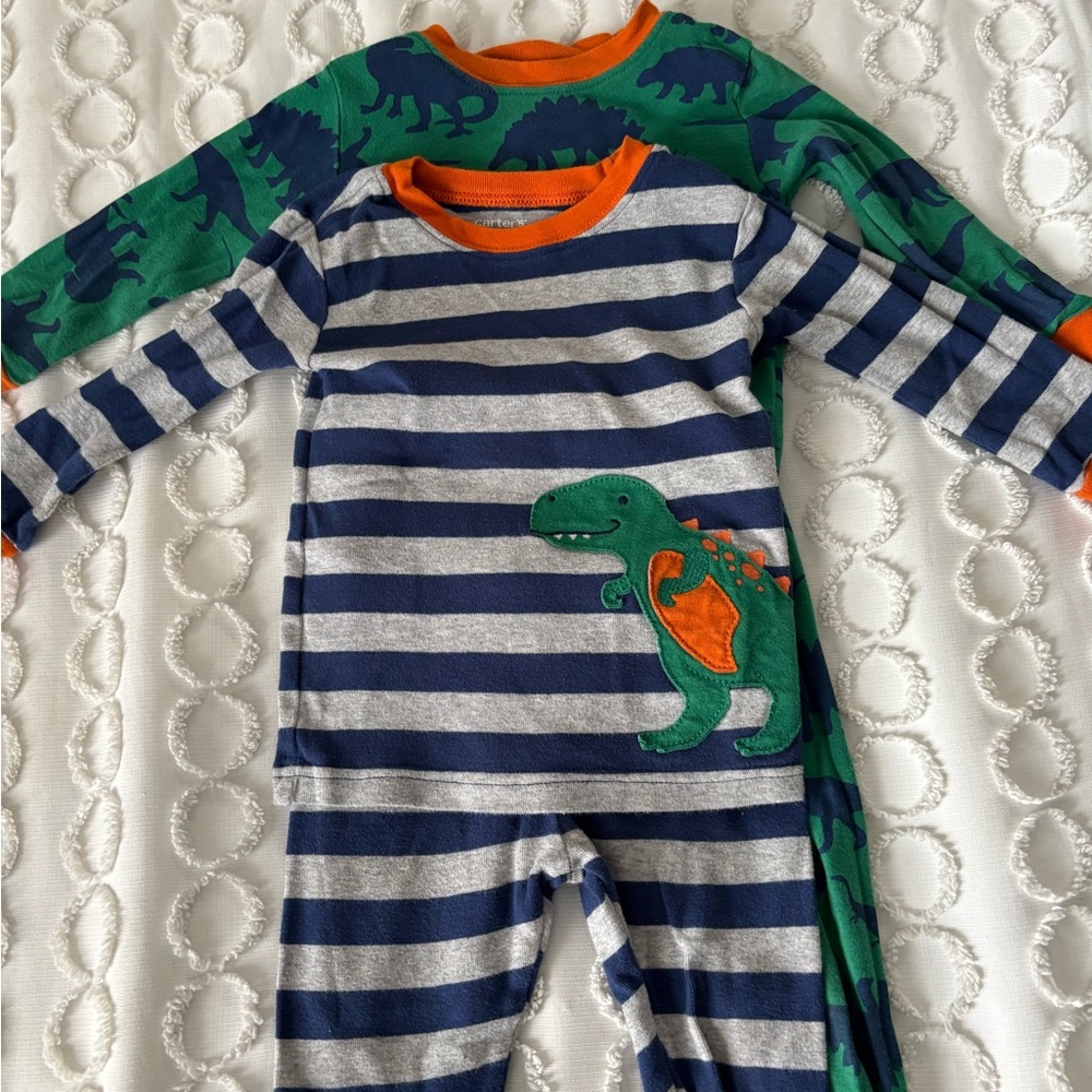 Carter's Blue and Green Dinosaur Pajama Set